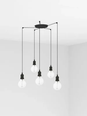 Zlevněný ART závěsné svítidlo, černá, 5L - FARO