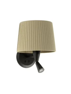 Zlevněný SAMBA černá/skládaná zelená nástěnná lampa se čtecí lampičkou - FARO