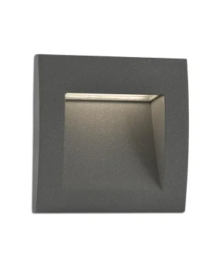 Sezónní Sleva SEDNA SQ 140 zapuštěné svítidlo do zdi, tmavě šedá - FARO