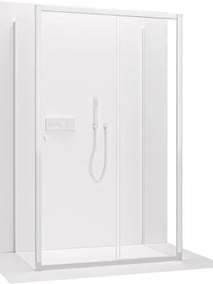 Akce CERANO - Třístěnný sprchový kout Varone POINT U L/P - 6 mm - chrom, transparentní sklo - 90x90x195 cm - posuvný