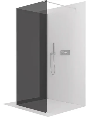 Akce CERANO - Sprchová zástěna Walk-in Onyx Corner Cube L/P - 8 mm - hranatá vzpěra - chrom, grafitové sklo - 70x40x200 cm