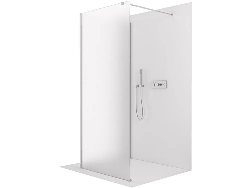 Akce CERANO - Sprchová zástěna Walk-in Onyx Corner Cube L/P - 8 mm - hranatá vzpěra - chrom, mléčné sklo - 130x30x200 cm