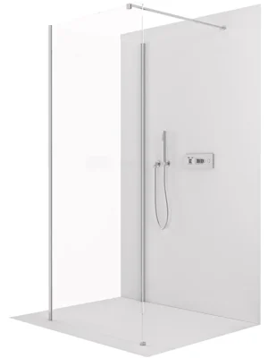 Akce CERANO - Sprchová zástěna Walk-in Onyx Corner Cube L/P - 8 mm - hranatá vzpěra - chrom, transparentní sklo - 70x30x200 cm