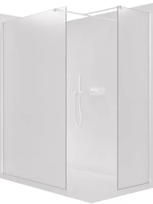 Značkový CERANO - Sprchová zástěna Walk-in Onyx T L/P - 8 mm - hranatá vzpěra - bílá matná, mléčné sklo - 70x30x200 cm