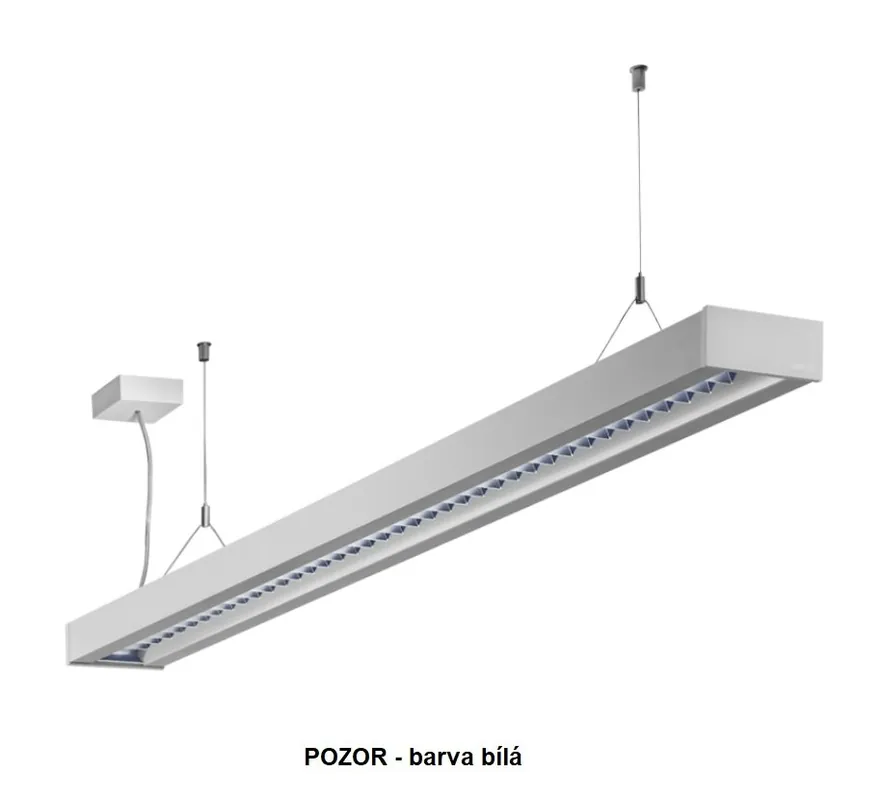 Závěsné svítidlo ZULI mřížka matná LED MODUL 45W 1415x125x50mm 4000K bílé - HALLA Poslední Šance