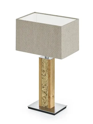 Akce Stolní lampa Karl H Quadra 41 juta / dřevo / seno E27 max.60W - HERZBLUT