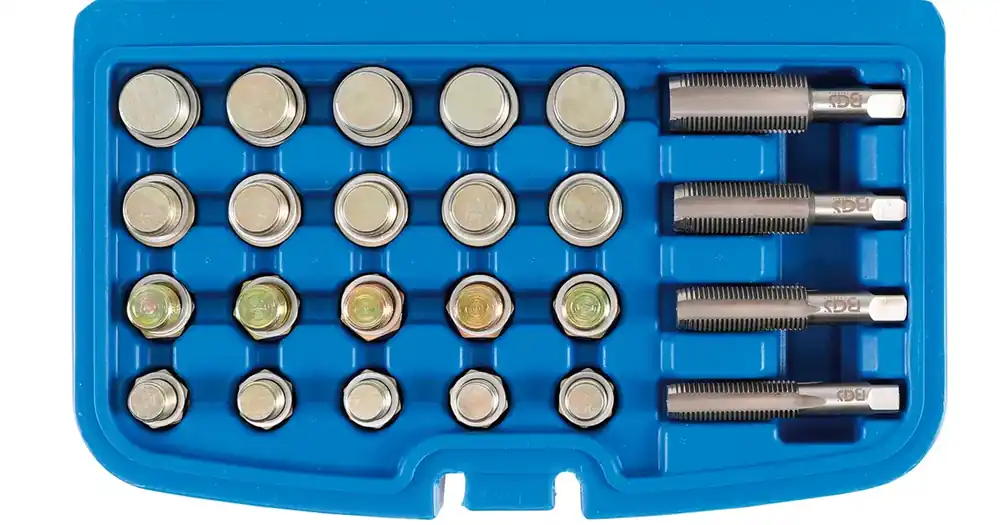 Zlevněný BGS Sada pro opravu závitů olejových van, 64dílná