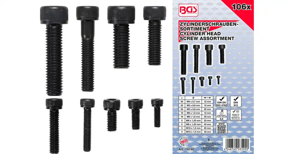 Nakupujte Hned BGS Šrouby s válcovou hlavou, vnitřní šestihran, 106dílná sada
