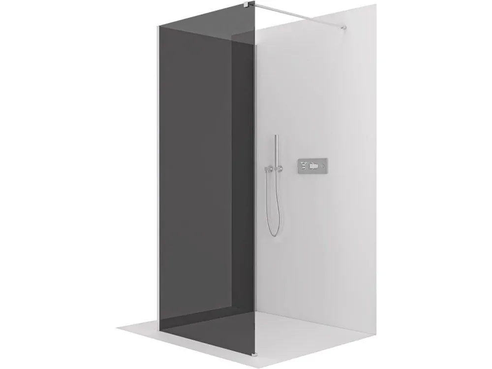 Akční Cena CERANO - Sprchová zástěna Walk-in Onyx Corner Cube L/P - 8 mm - hranatá vzpěra - chrom, grafitové sklo - 150x120x200 cm