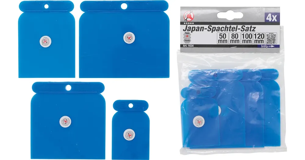 Zlevněný BGS Sada malířské stěrky, plast, 50 / 80 / 100 / 120 mm, 4dílná