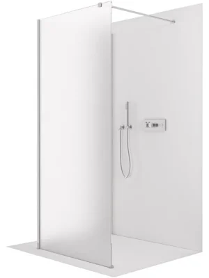 Akce CERANO - Sprchová zástěna Walk-in Onyx Corner Cube L/P - 8 mm - hranatá vzpěra - chrom, mléčné sklo - 120x90x200 cm