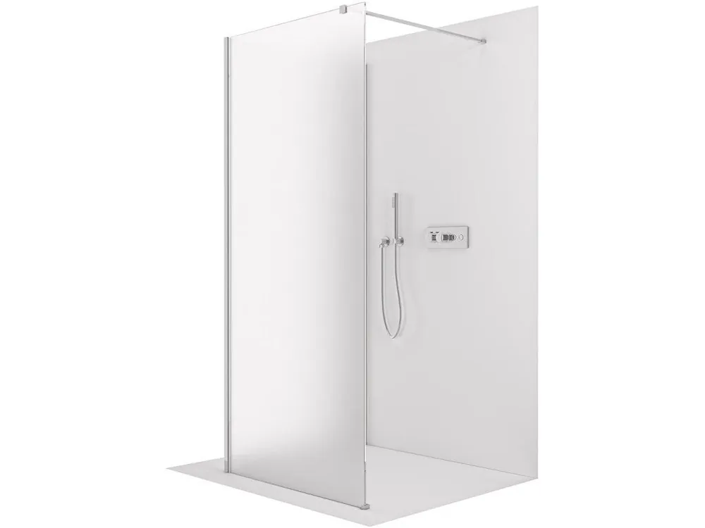 Akce CERANO - Sprchová zástěna Walk-in Onyx Corner Cube L/P - 8 mm - hranatá vzpěra - chrom, mléčné sklo - 120x90x200 cm