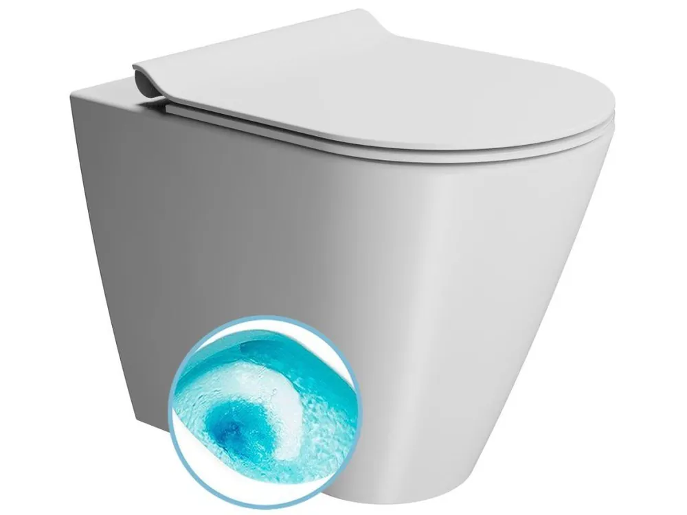 Originální Sapho KUBE X WC mísa stojící, Swirlflush, 36x55cm, spodní/zadní odpad, bílá dual-mat 941009