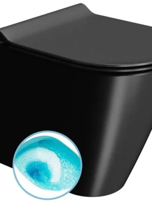 Zlevněný Sapho KUBE X WC mísa stojící, Swirlflush, 36x55cm, spodní/zadní odpad, černá dual-mat 941026