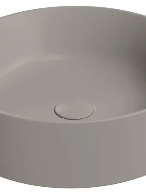 Zlevněný Sapho KUBE X keramické umyvadlo na desku, průměr 45cm, tortora mat 942705