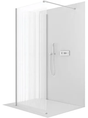 Akční Cena CERANO - Sprchová zástěna Walk-in Onyx Corner Cube L/P - 8 mm - hranatá vzpěra - chrom, rýhované sklo - 150x100x200 cm