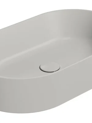 Značkový Sapho KUBE X keramické umyvadlo na desku, 60x37cm, oválné, cenere mat 945817