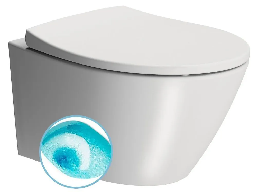 Sapho MODO závěsná WC mísa, Swirlflush, 37x52cm, bílá dual-mat 981609 Hit Sezóny