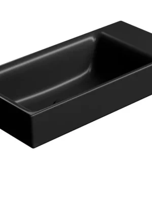 Zlevněný Sapho NUBES keramické umývátko 50x25cm, bez otvoru, pravé/levé, černá mat 9637026