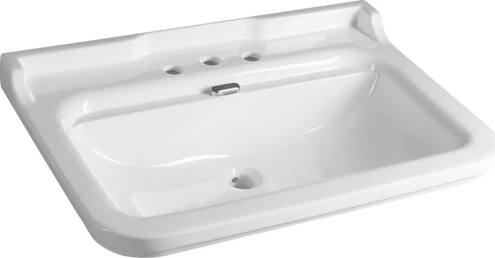 Zlevněný Kerasan WALDORF keramické umyvadlo 80x55cm, 3 otvory, bílá 4141K1-3