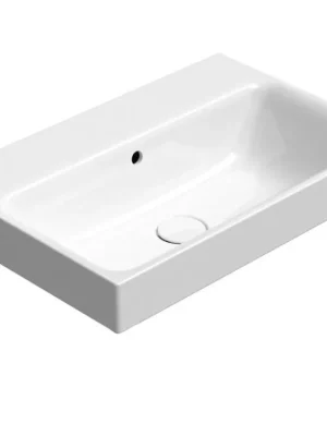 Zlevněný Sapho NUBES keramické umyvadlo 60x40cm, broušená spodní hrana, bez otvoru, bílá ExtraGlaze 96839011