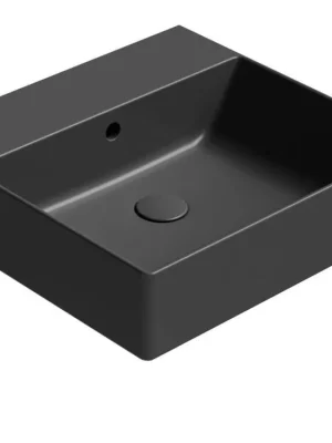 Akce Sapho KUBE X keramické umyvadlo 50x47cm, bez otvoru, černá mat 9430026