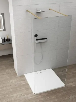 Akce Polysan ESCA GOLD MATT jednodílná sprchová zástěna do prostoru, čiré sklo, 1000 mm ES1010-08