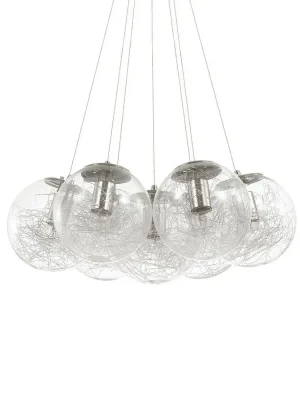 Značkový UKONČENA VÝROBA Závěsné svítidlo Ideal Lux Mapa Sat SP7 nickel 176062 stříbrné 60cm - IDEALLUX