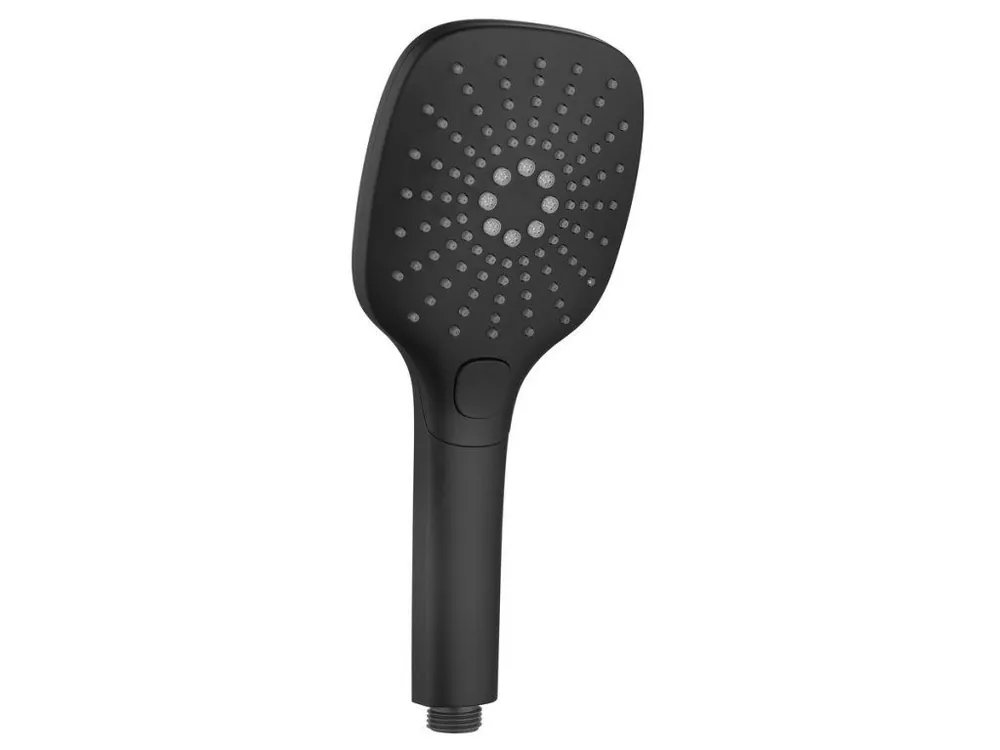 Autentický Sapho Ruční masážní sprcha s tlačítkem, 3 režimy sprchování, silikon trysky, 109x109mm, ABS/černá mat 1204-52B