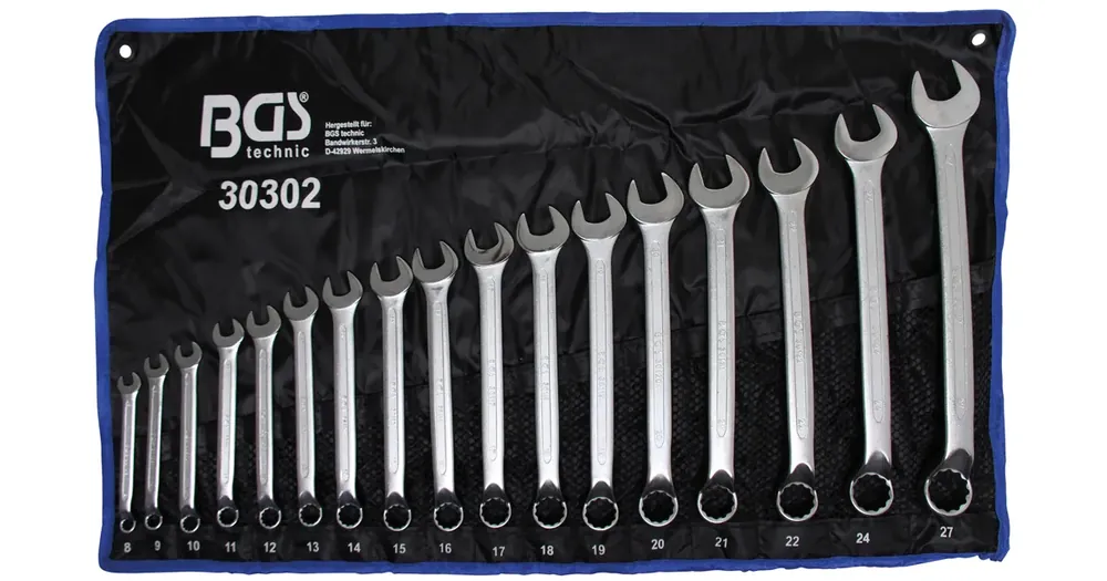 Zlevněný BGS Klíče očkoploché vyhnuté,8 - 27mm,17dílů,v tašce