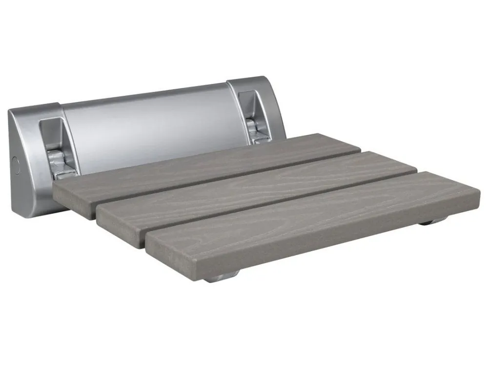 Aqualine RAVO sklopné sedátko do sprchového koutu 32x32,5cm, WPC, šedá AE236GR Oblíbený