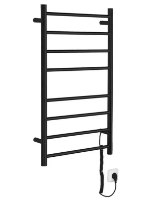 Sapho REDONDO elektrický sušák ručníků, kulatý, 500x900 mm, 75 W, černá mat ER220BV Cenový Hit