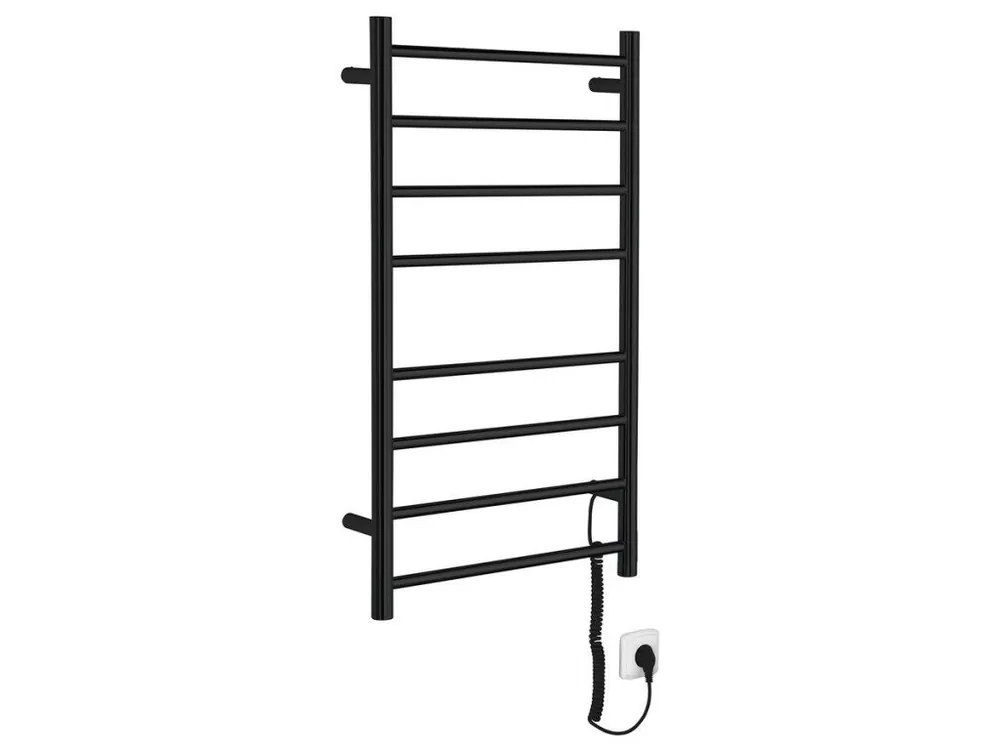 Sapho REDONDO elektrický sušák ručníků, kulatý, 500x900 mm, 75 W, černá mat ER220BV Cenový Hit