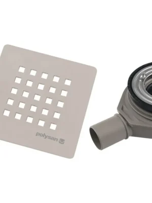 Značkový Polysan TRENECA vaničkový sifon, průměr 90mm, DN40, krytka béžová mat 84999.81