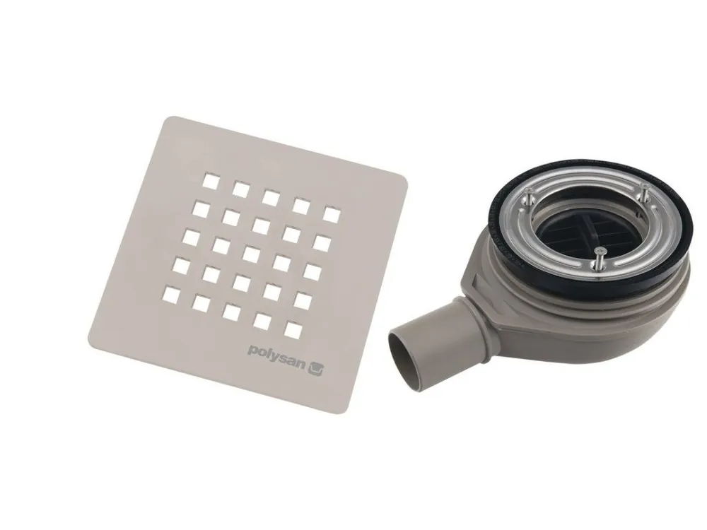 Značkový Polysan TRENECA vaničkový sifon, průměr 90mm, DN40, krytka béžová mat 84999.81