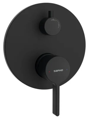 Zlevněný Sapho ICONIC podomítková sprchová baterie, 2 výstupy, černá mat AF042B