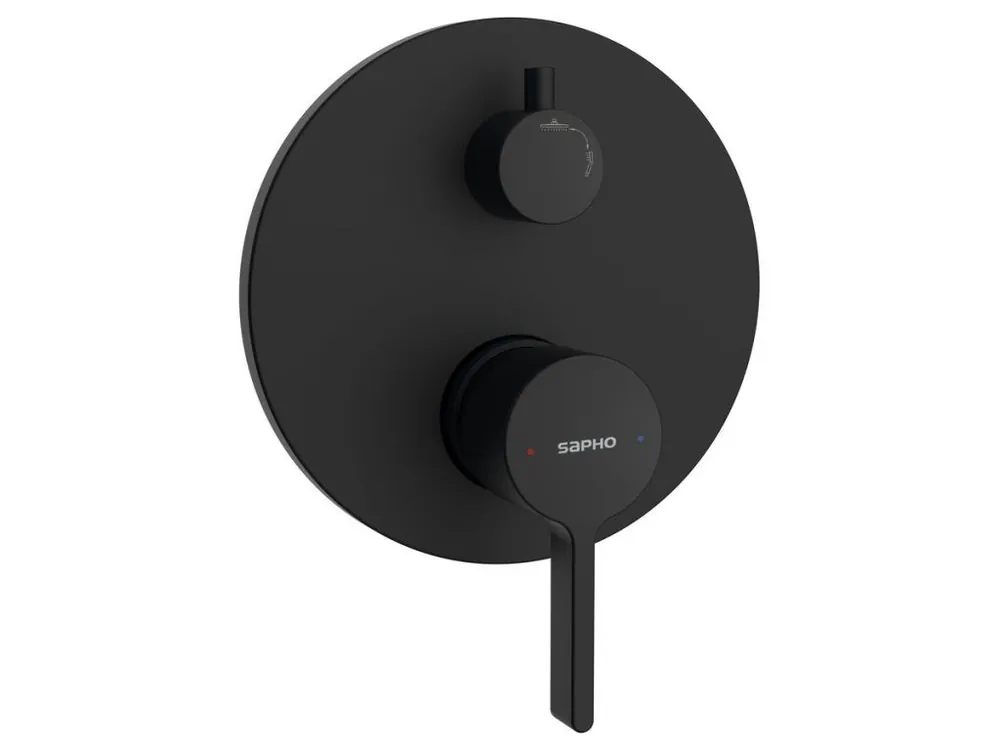 Zlevněný Sapho ICONIC podomítková sprchová baterie, 2 výstupy, černá mat AF042B