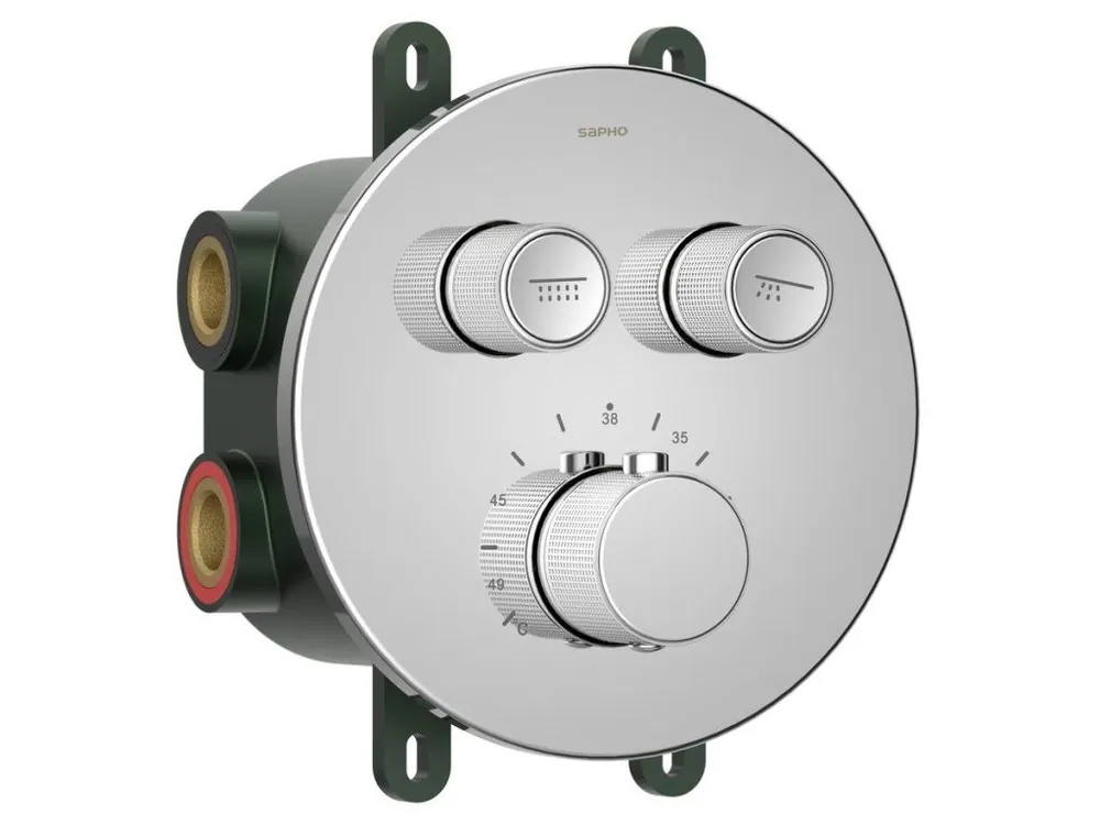 Akce Sapho SMART SELECT podomítková sprchová termostatická baterie, box, 2 výstupy, chrom RP032