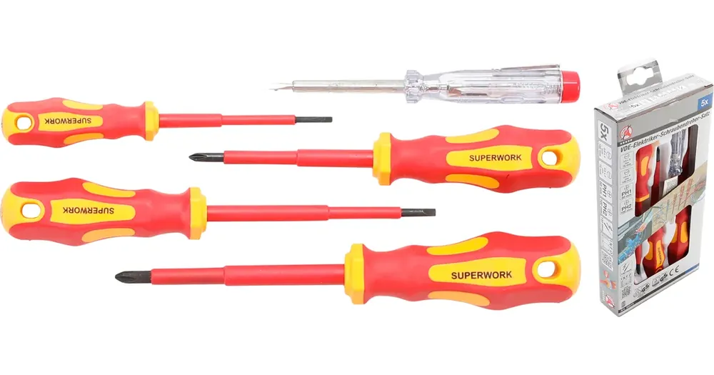 Akce BGS Šroubováky ploché a křížové, zkoušečka, VDE, 5 dílů