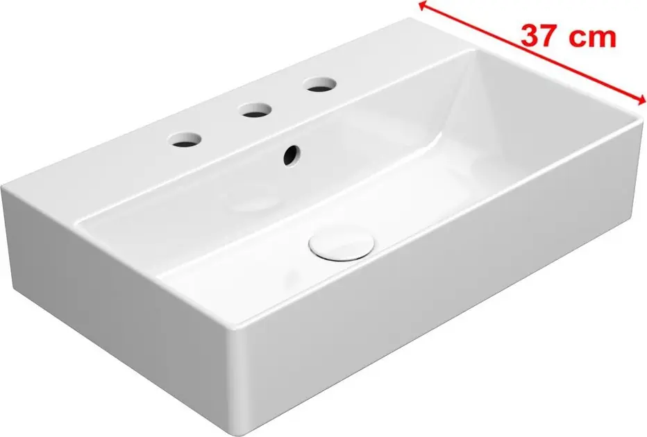 Akce GSI KUBE X keramické umyvadlo 60x37cm, 3 otvory, bílá ExtraGlaze 9454311