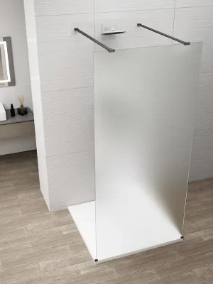 Značkový Polysan ESCA BLACK MATT jednodílná sprchová zástěna do prostoru, matné sklo, 1500 mm ES1115-06