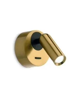 Značkový LED Nástěnné bodové svítidlo Ideal Lux BEAN ROUND AP OTTONE 260624 3,5W 220lm 3000K IP20 7cm kulaté mosazné - IDEALLUX