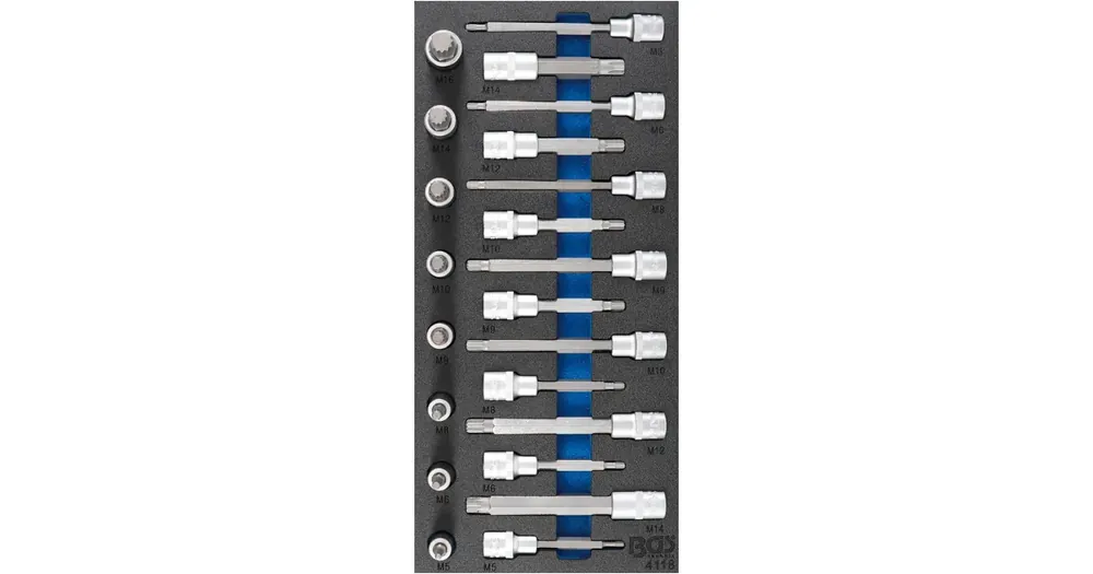Akční Cena BGS Vložka do dílenského vozíku 1/3: sada nástrčných hlavic, vnitřní tisícihran (pro XZN), 2