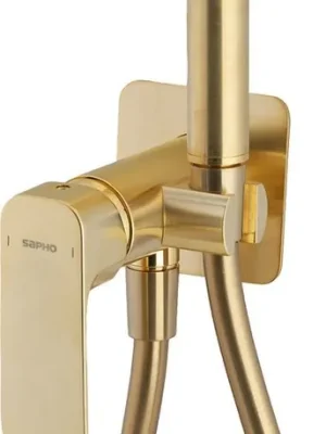 Značkový Sapho SPY podomítková bidetová baterie se Stop sprškou, zlato mat PY13/19