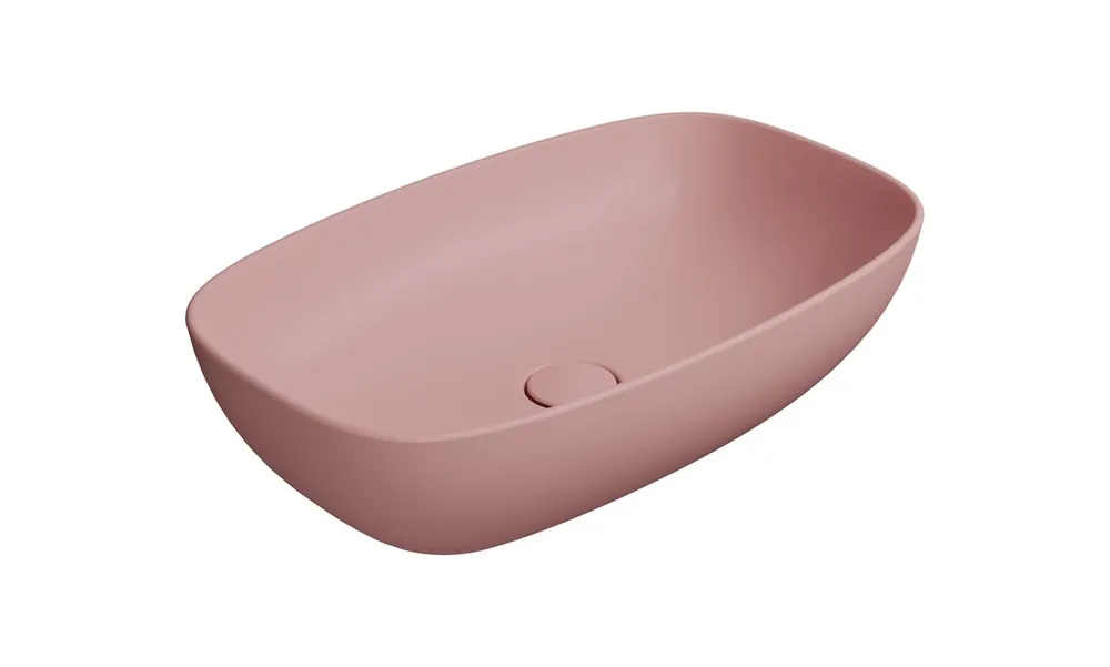 Značkový GSI NUBES keramické umyvadlo na desku 60x38cm, blush mat 978324