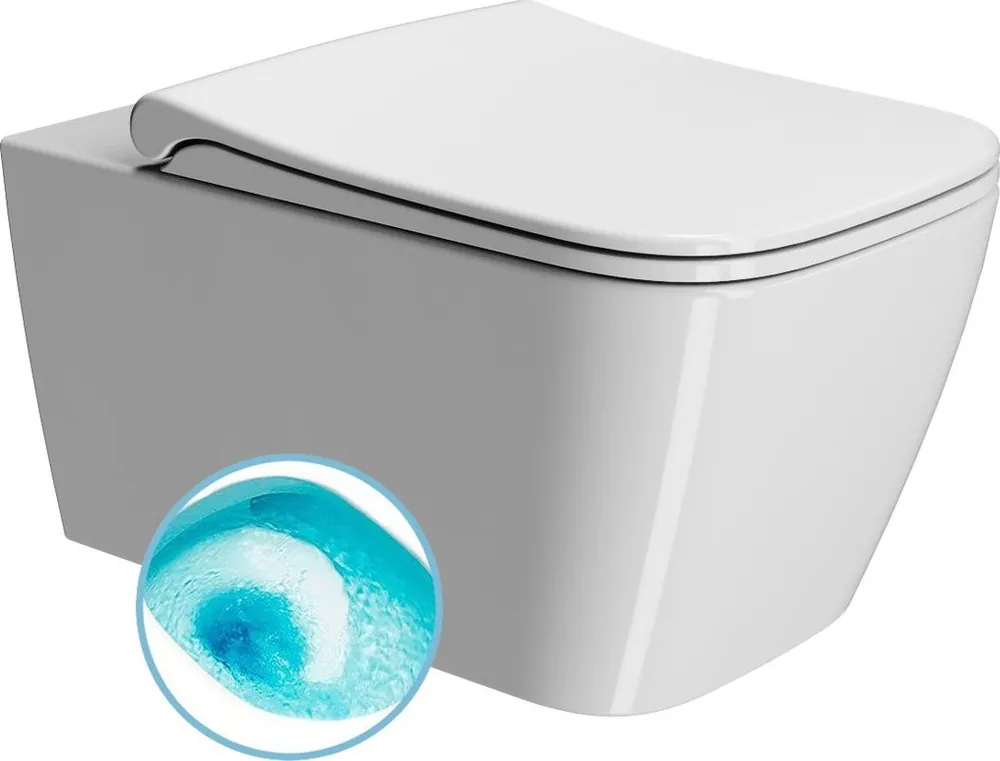 Značkový GSI NUBES závěsná WC mísa, Swirlflush, 35x55cm, bílá ExtraGlaze 961511