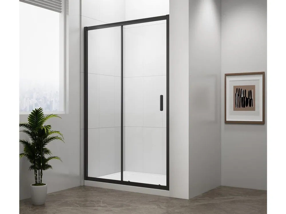 Zlevněný Polysan EASY BLACK sprchové dveře 1100mm, čiré sklo EL1115B