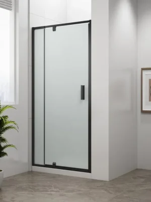 Akce Polysan EASY BLACK sprchové dveře otočné 760-900mm, sklo Brick EL1638B
