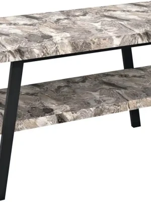 Značkový Sapho TWIGA umyvadlový stolek 120x72x50 cm, černá mat/šedý kámen VC453-120-10