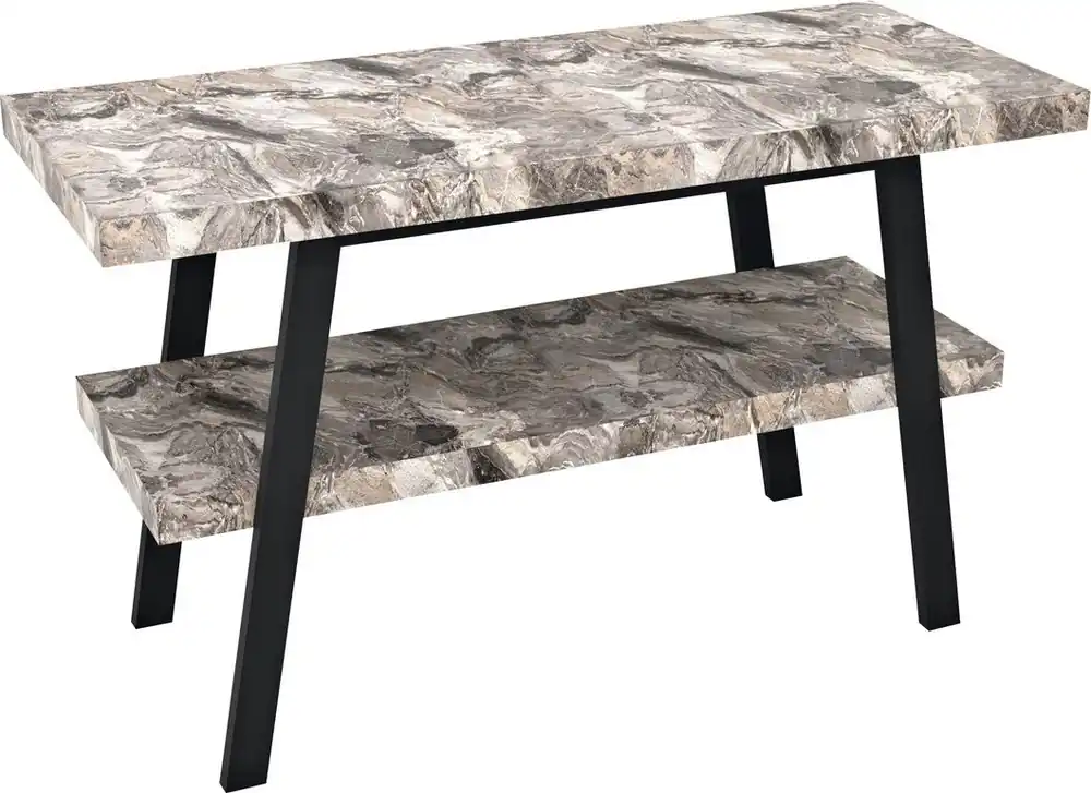 Značkový Sapho TWIGA umyvadlový stolek 120x72x50 cm, černá mat/šedý kámen VC453-120-10